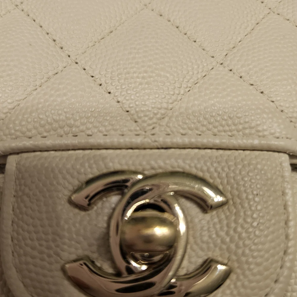 Chanel Cream Caviar Mini Bag